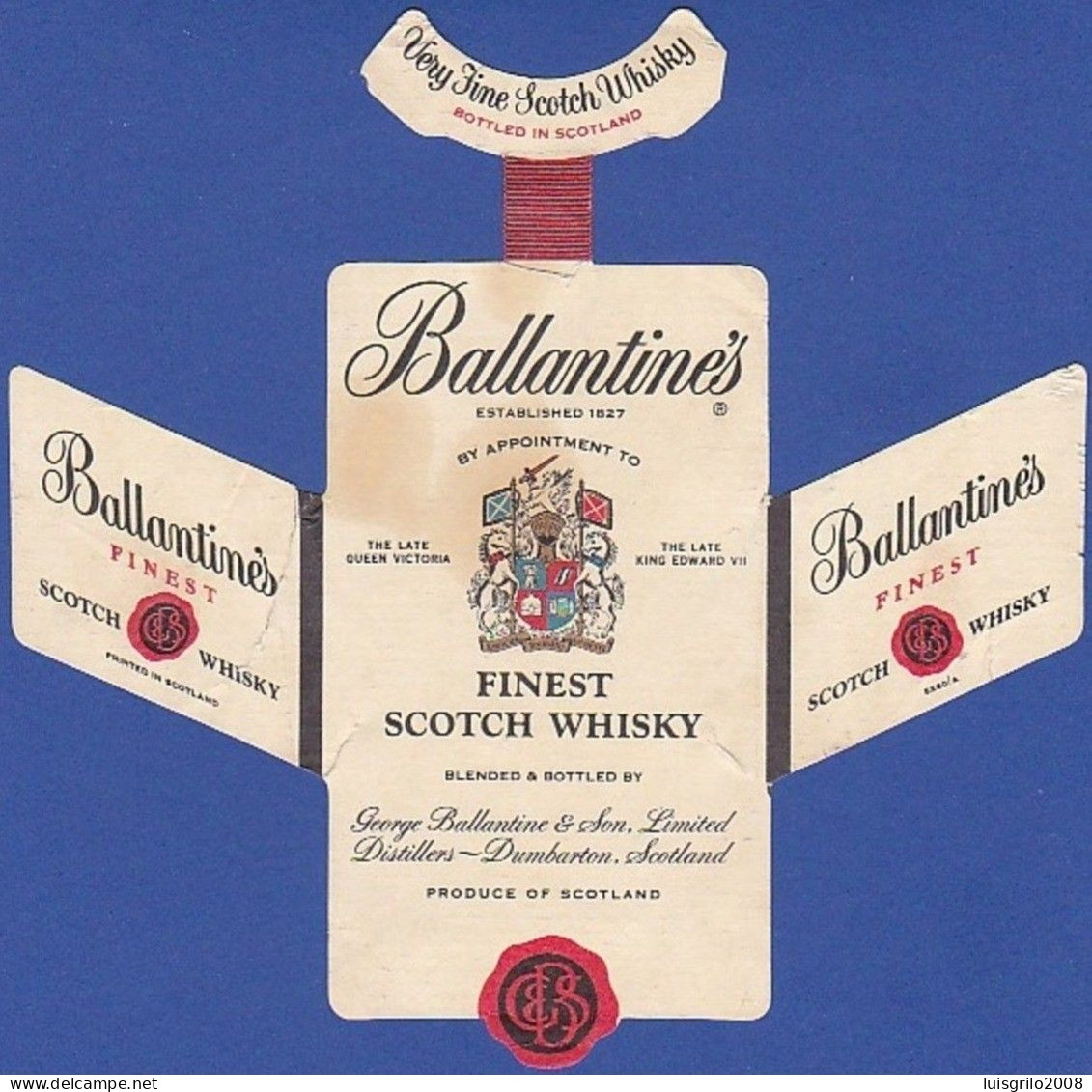 Whisky Label - BALLANTINES Fine Scotch Whisky -|- Distillers Dumbarton, Scotland - Whisky