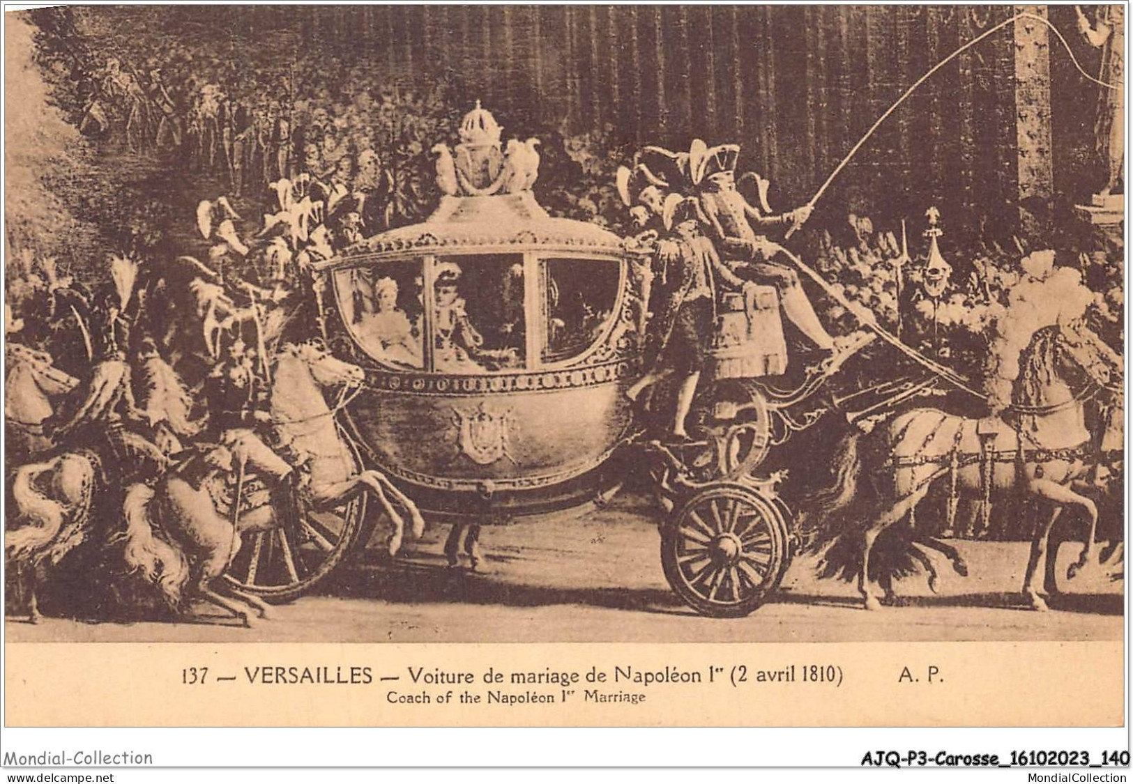 AJQP3-0341 - CAROSSE - VERSAILLES - VOITURE DE MARIAGE DE NAPOLEON 1er  - Altri & Non Classificati