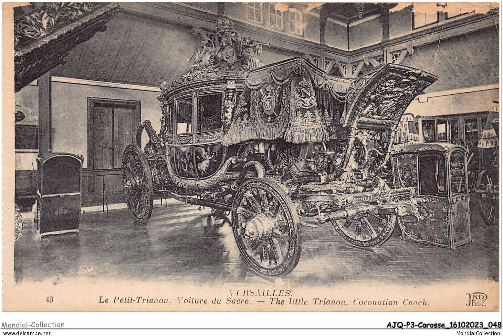 AJQP3-0295 - CAROSSE - VERSAILLES - LE PETIT-TRAINON - VOITURE DU SACRE  - Autres & Non Classés