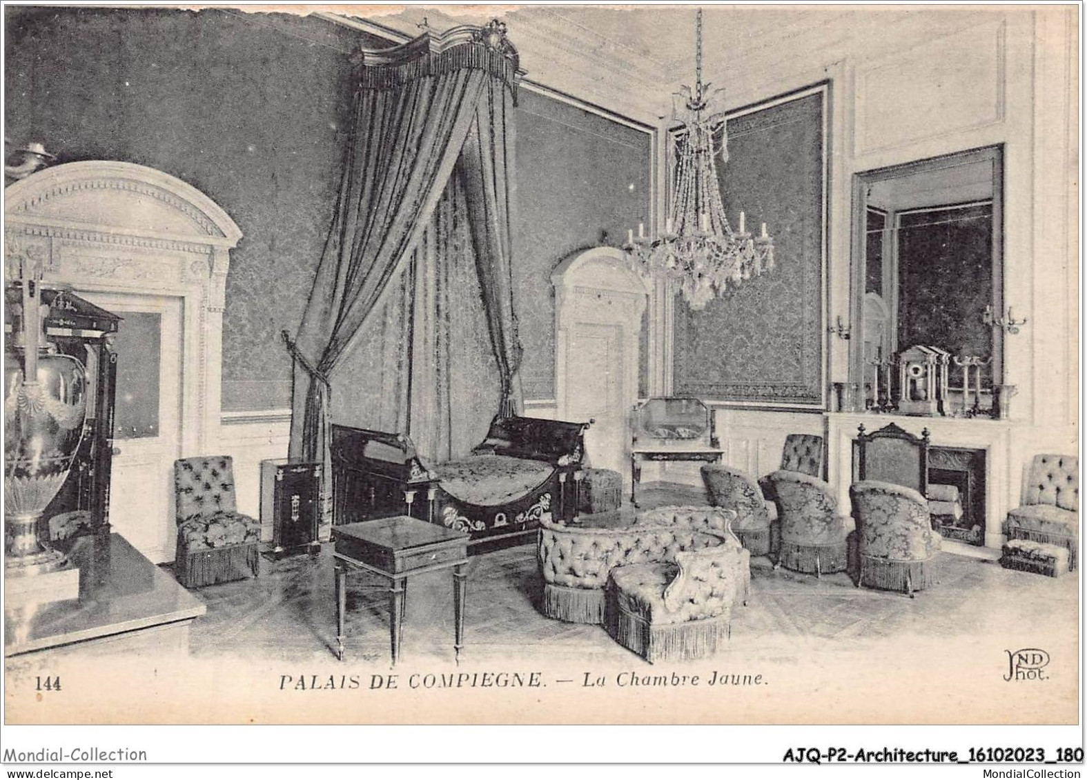 AJQP2-0231 - ARCHITECTURE - PALAIS DE COMPIEGNE - LA CHAMBRE JAUNE  - Kastelen