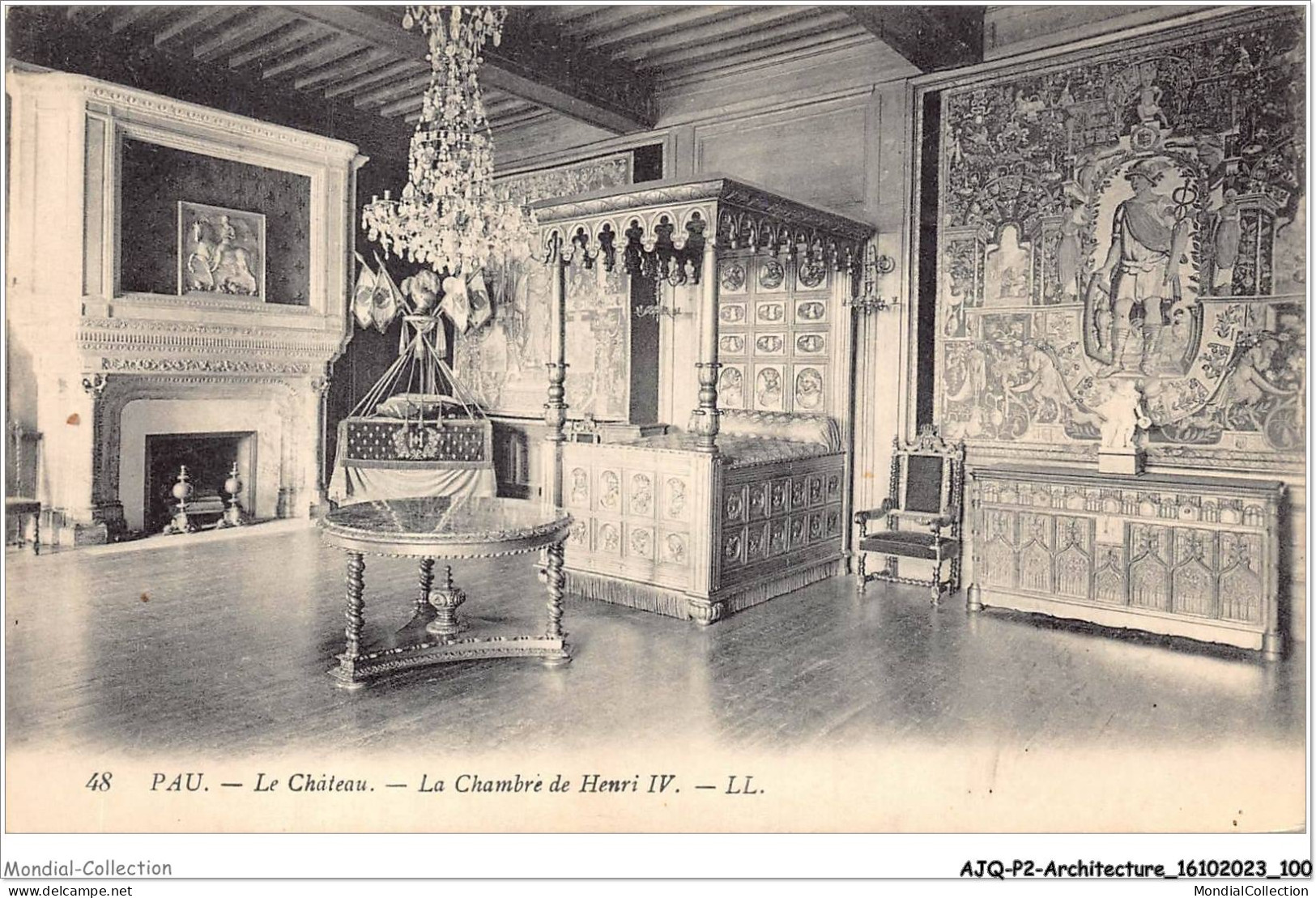 AJQP2-0191 - ARCHITECTURE - PAU - LE CHATEAU - LA CHAMBRE DE HENRI IV  - Châteaux