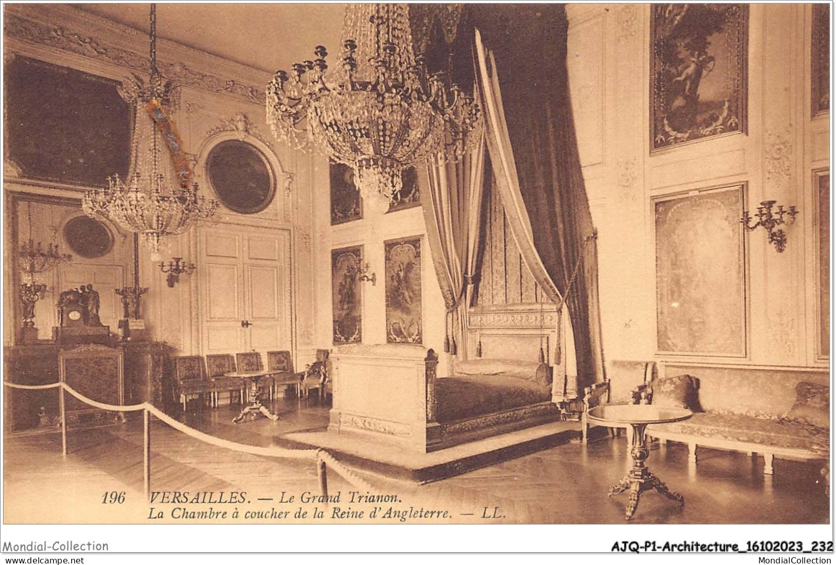 AJQP1-0117 - ARCHITECTURE - VERSAILLES - LE GRAND TRIANON - LA CHAMBRE A COUCHER DE LA REINE D'ANGLETERRE  - Schlösser