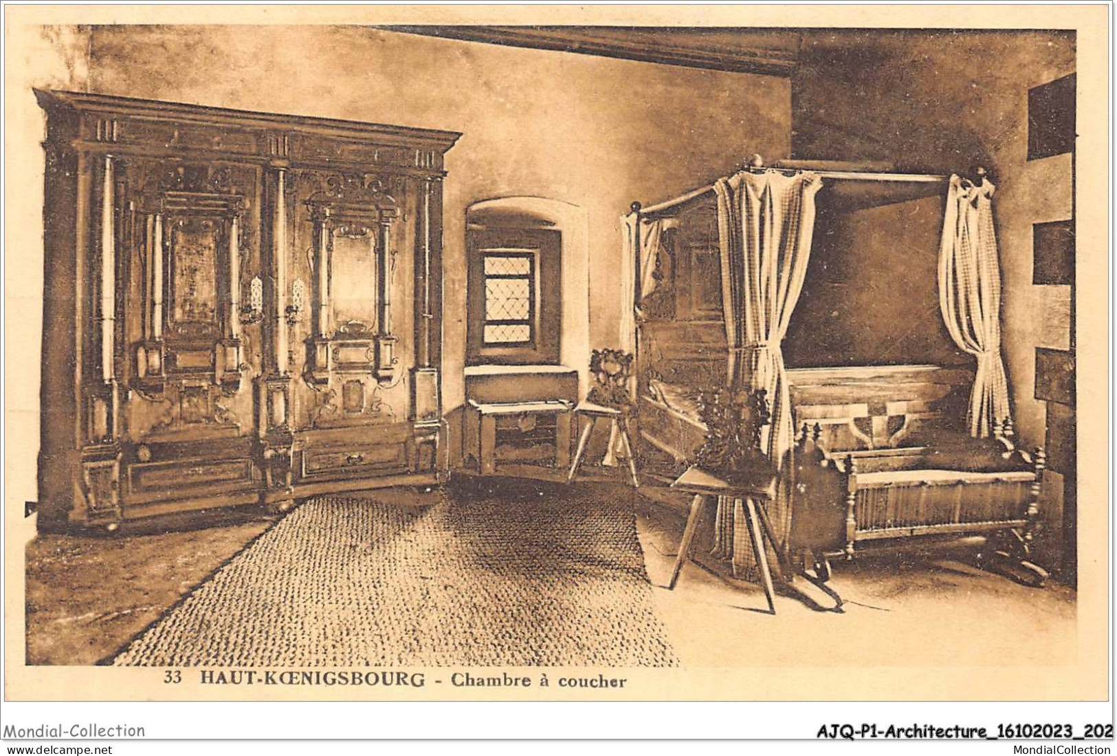 AJQP1-0102 - ARCHITECTURE - HAUT-KOENIGSOURG - CHAMBRE A COUCHER  - Châteaux