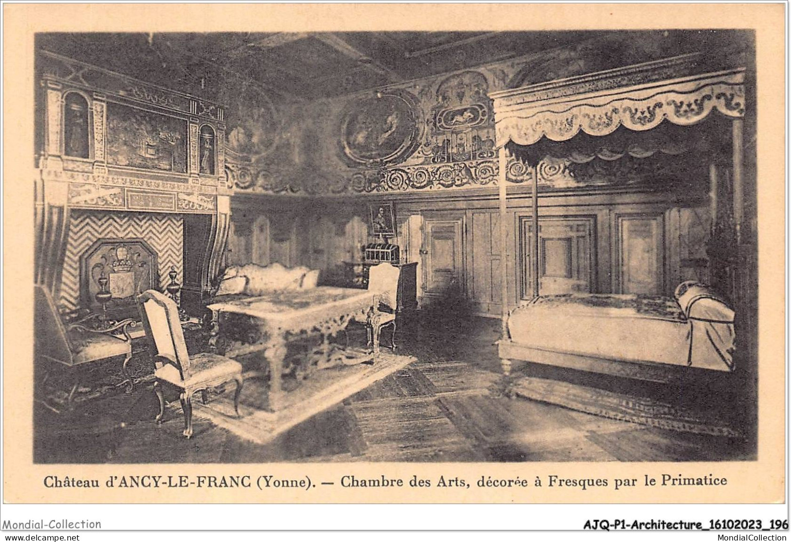 AJQP1-0099 - ARCHITECTURE - CHÂTEAU D'ANCY-LE-FRANC - CHAMBRE DES ARTS - DECOREE A FRESQUES PAR LE PRIMATICE  - Kastelen