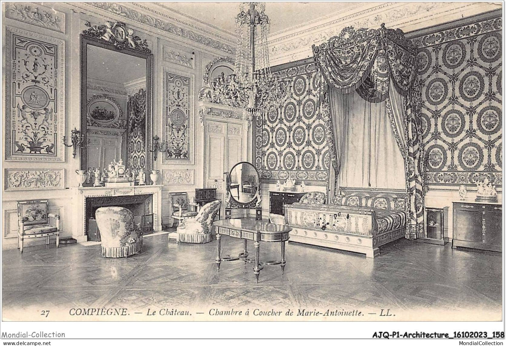 AJQP1-0080 - ARCHITECTURE - COMPIEGNE - LE CHATEAU - CHAMBRE A COUCHER DE MARIE-ANTOINETTE  - Castillos