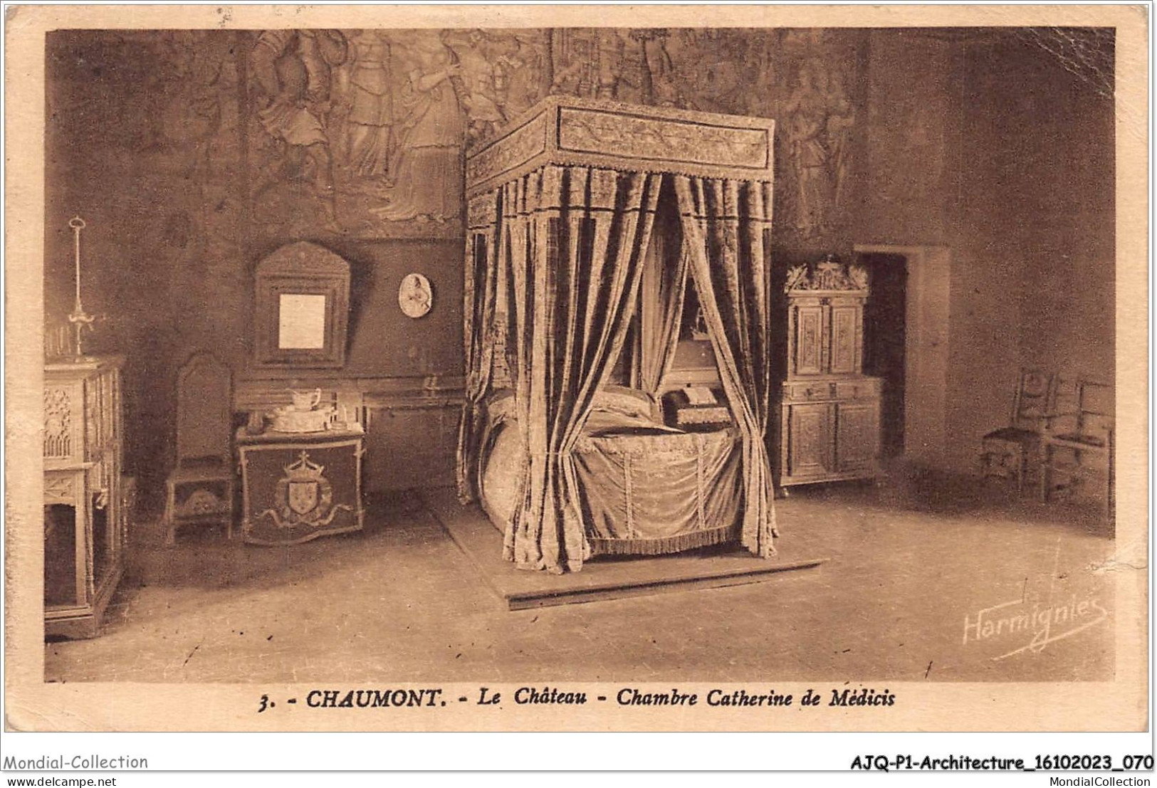 AJQP1-0036 - ARCHITECTURE - CHAUMONT - LE CHÂTEAU - CHAMBRE CATHERINE DE MEDICIS   - Castelli