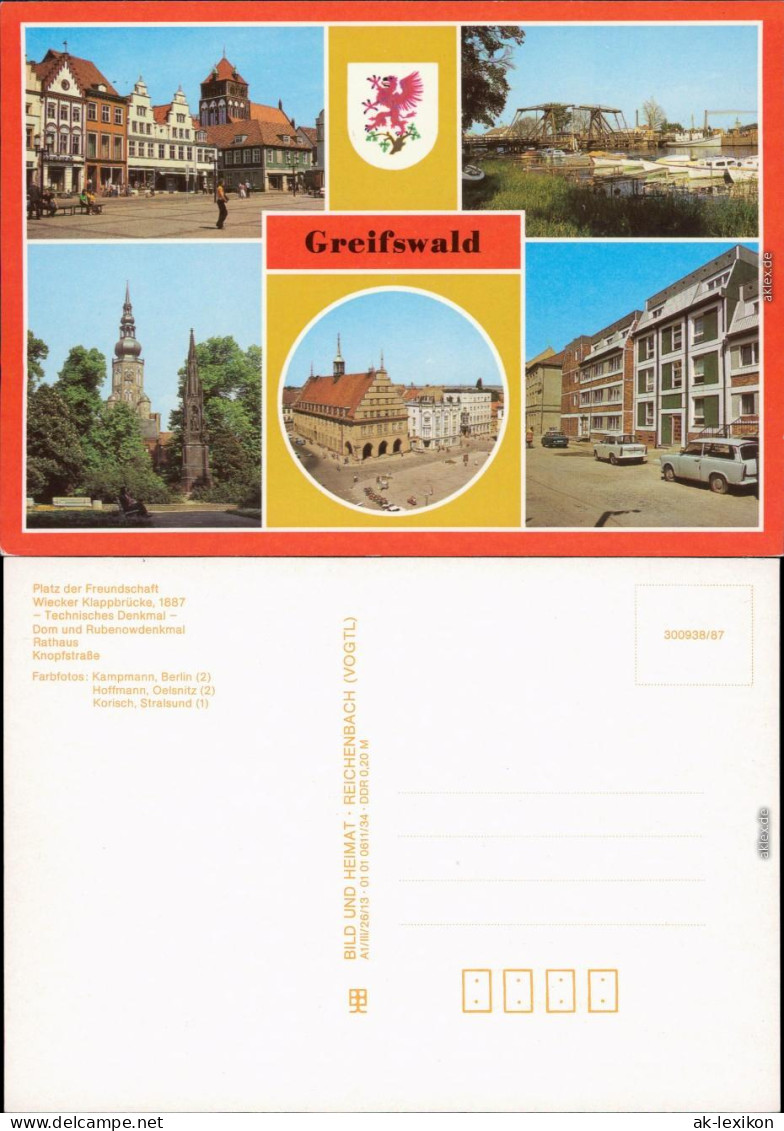 Greifswald Platz Der Freundschaft,  Rubenowdenkmal Knopfstraße 1985 - Greifswald