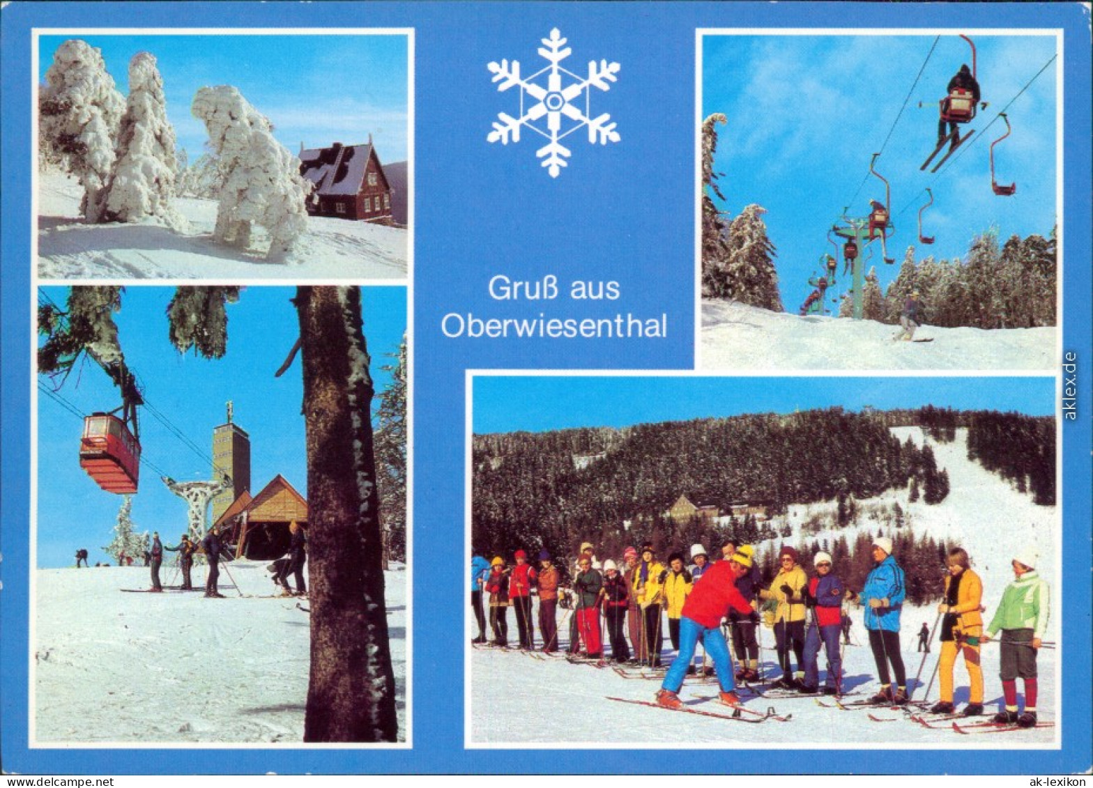 Oberwiesenthal Winterliche Szenen -  Skisessellift, Seilbahn, Ski-Lehrgang 1980 - Oberwiesenthal