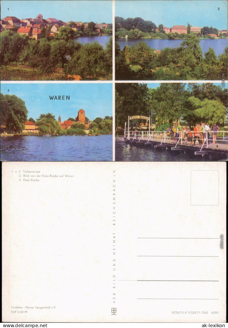 Waren (Müritz Tiefwarensee, 3. Blick Von Der Kietz-Brücke Auf Kietz-Brücke 1971 - Waren (Mueritz)