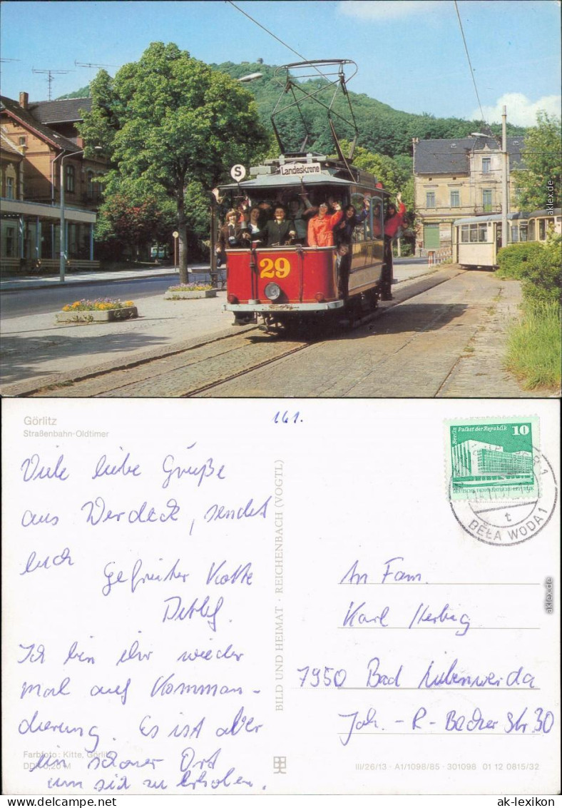 Görlitz Zgorzelec Straßenbahn-Oldtimer Ansichtskarte G1985 - Goerlitz