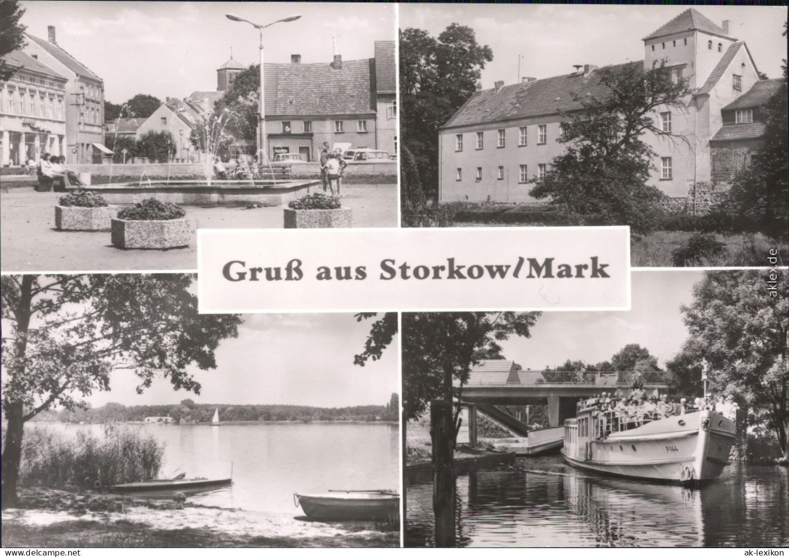 Foto Ansichtskarte Storkow (Mark) Stadtteilansichten: Markt, See 1987 - Storkow