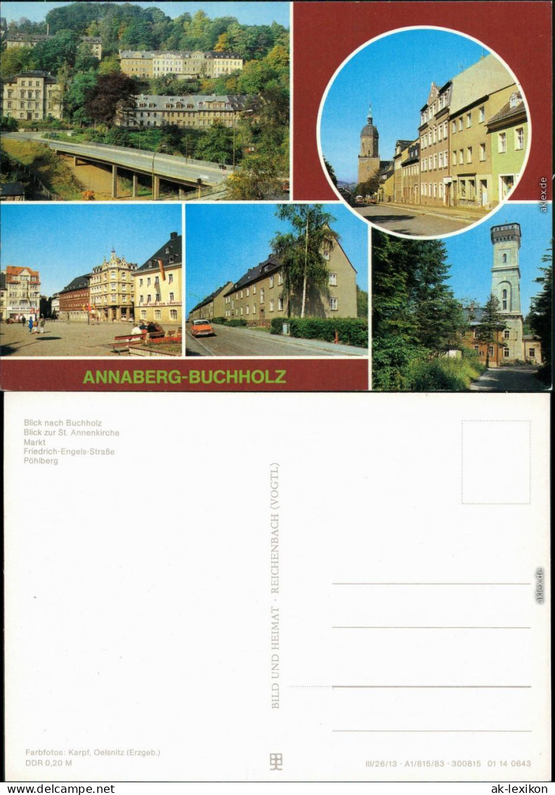Annaberg-Buchholz Markt, Friedrich-Engels-Straße, Pöhlberg 1983 - Annaberg-Buchholz