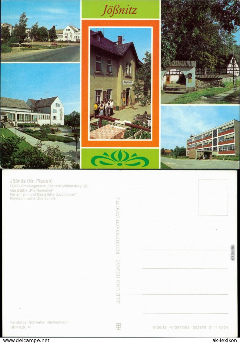 Jößnitz-Plauen (Vogtland)Gaststätte "Lochbauer", Polytechnische Oberschule 1982 - Plauen