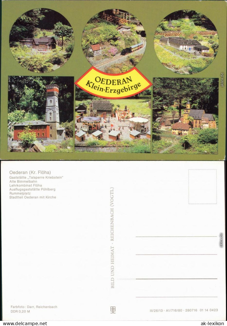 Oederan Miniaturpark Klein-Erzgebirge Ansichtskarte   1980 - Oederan