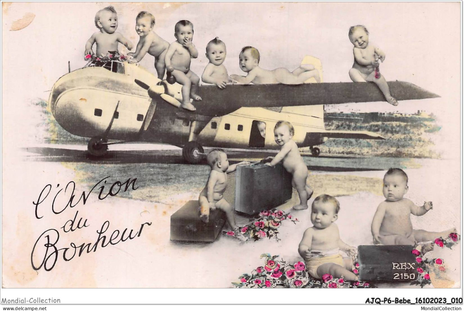 AJQP6-0536 - BEBE - L'AVION DU BONHEUR  - Bébés