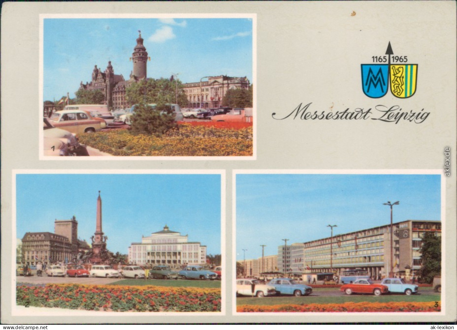 Leipzig Neues Rathaus, Augustusplatz/Karl-Marx-Platz, Hauptpostamt 1965 - Leipzig