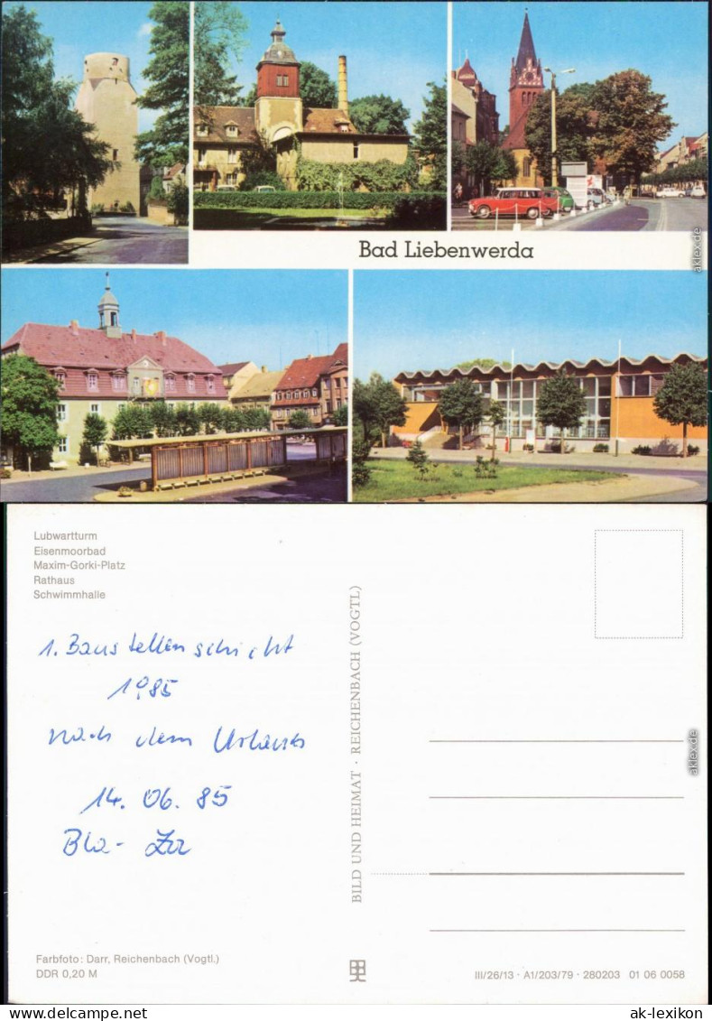 Bad Liebenwerda Lubwartturm, Eisenmoorbad, Maxim-Gorki-Platz Schwimmhalle 1985 - Bad Liebenwerda