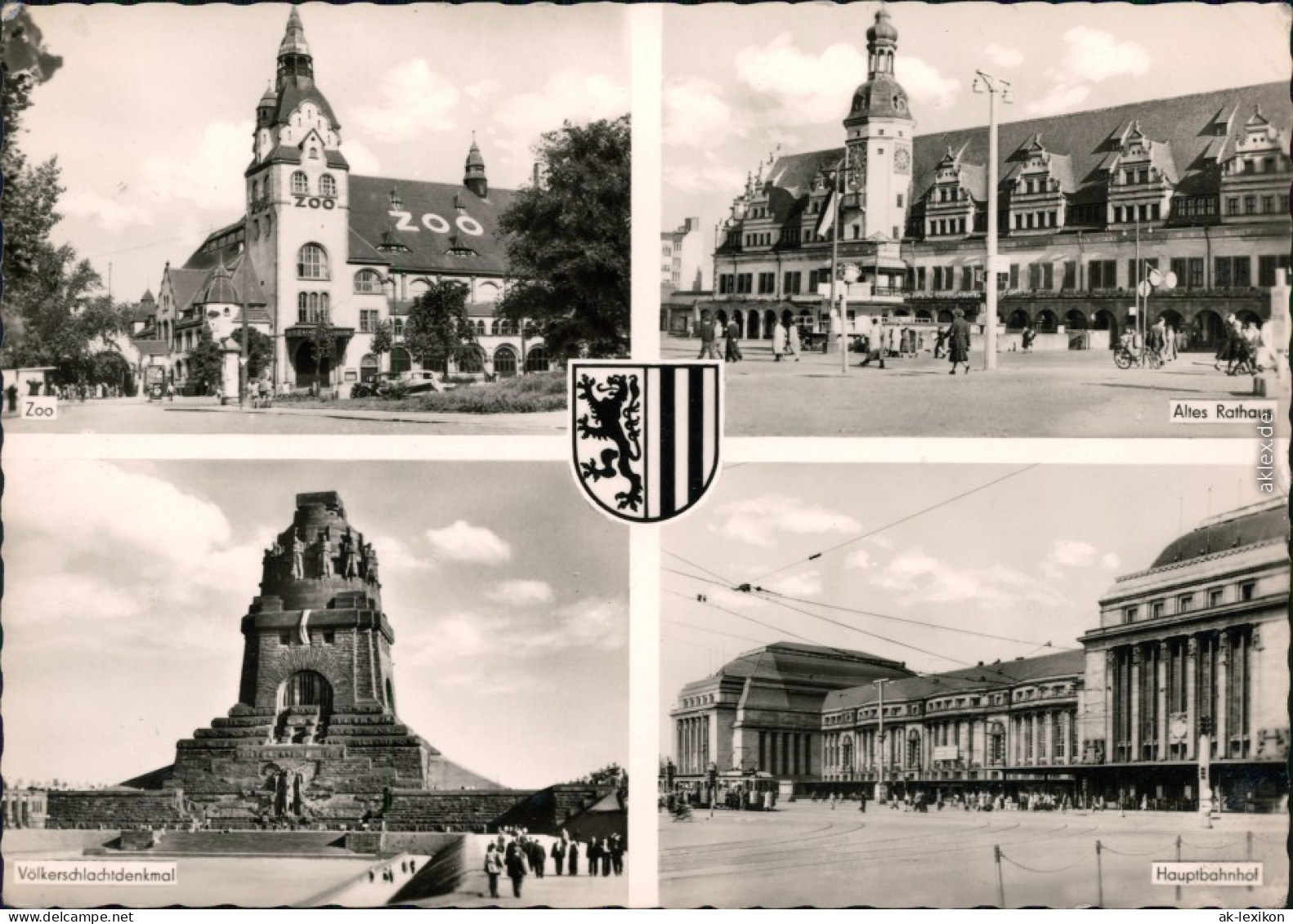 Leipzig Zoo, Altes Rathaus, Völkerschlachtdenkmal, Hauptbahnhof 1957 - Leipzig