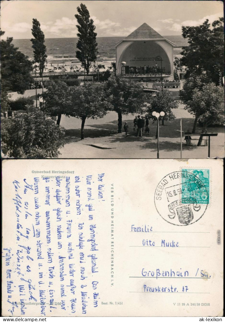 Heringsdorf  Usedom Blick Auf Den Konzertplatz Und Dem Meer 1959 - Autres & Non Classés