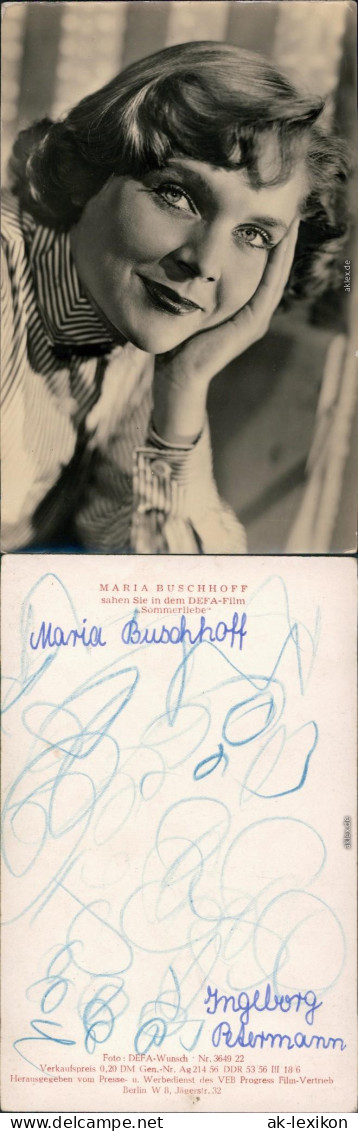  Maria Buschhoff - Sahen Sie U.a. In Den DEFA-Filmen "Sommerliebe" 1956 - Actors