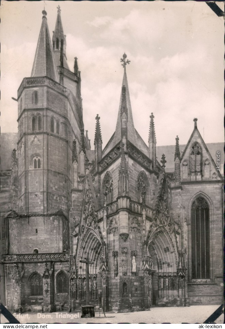 Erfurt Dom, Triangel Foto Ansichtskarte 1963 - Altri & Non Classificati