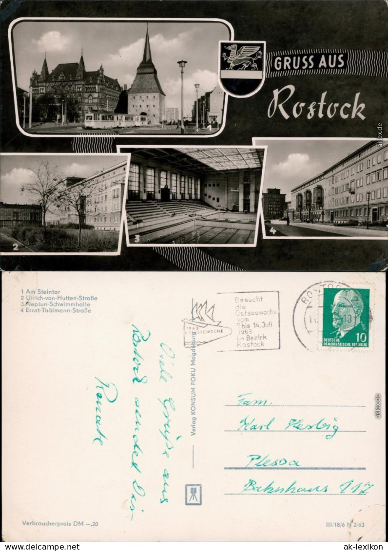 Rostock  Ulrich-von-Hutten-straße Schwimmhalle  4. Ernst-Thälmann-Straße 1963 - Rostock
