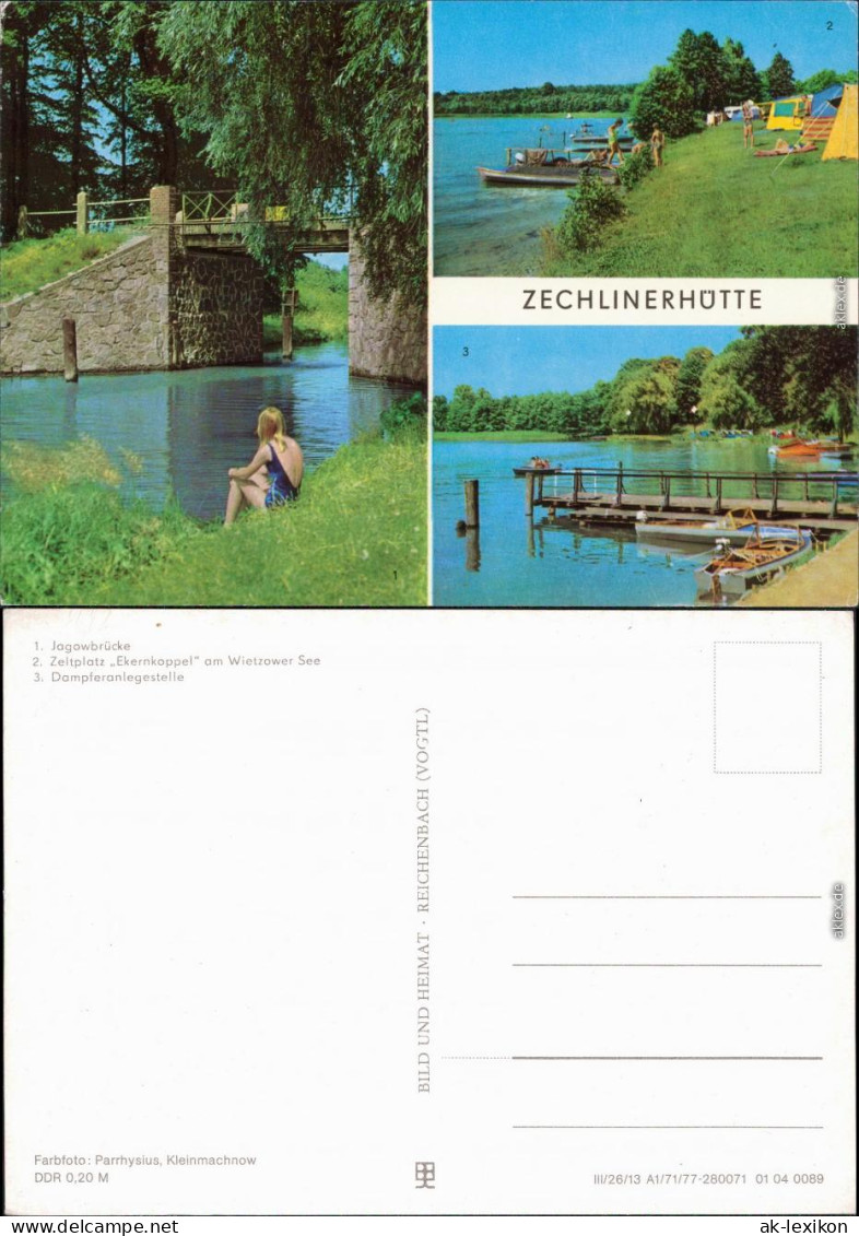 Zechlinerhütte-Rheinsberg 1. Jagowbrücke 2. Zeltplatz "Elternkoppel"   1977 - Zechlinerhütte