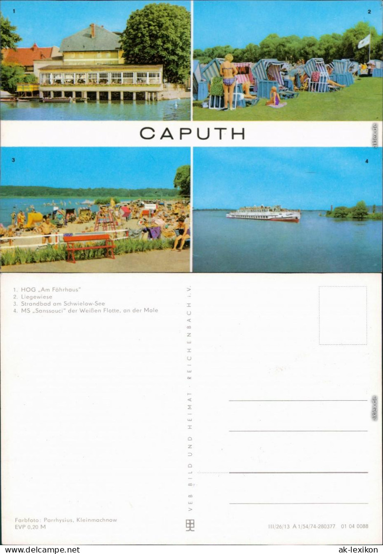 Caputh Schwielowsee 1. HOG Strandbad 4. MS "Sanssouci" Der Weißen Flotte  1974 - Caputh