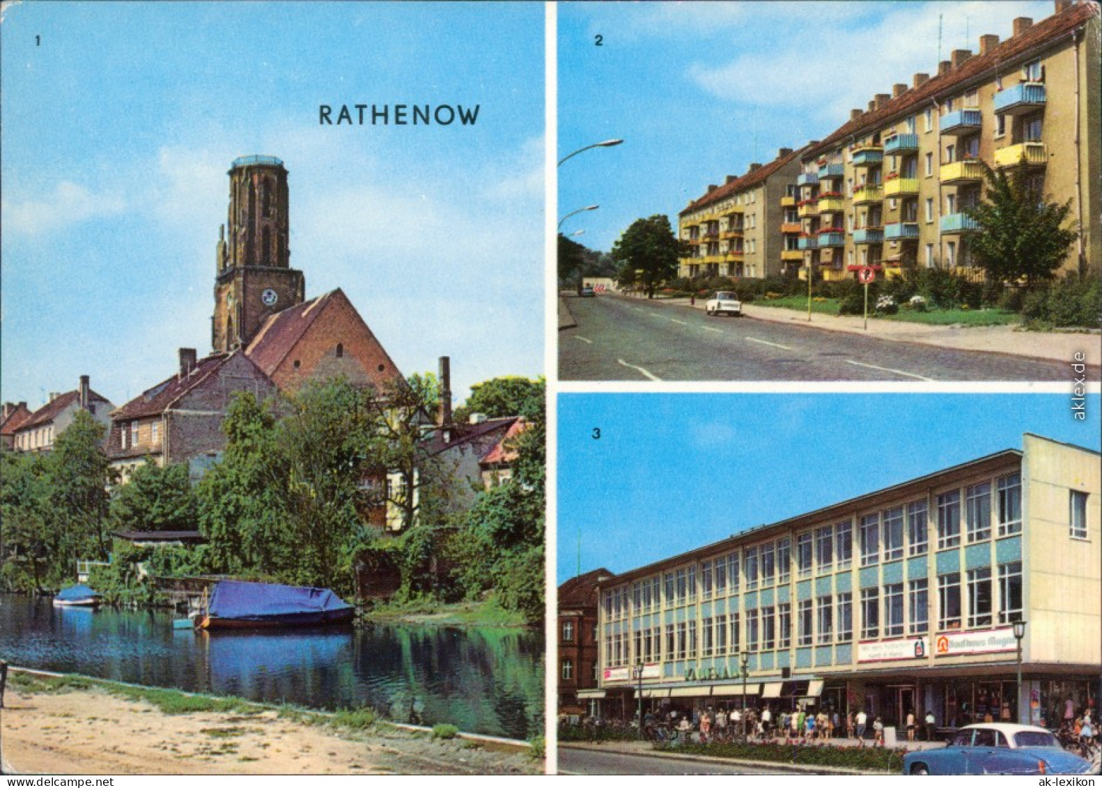 Rathenow 1. Havel Am Schleusenweg 2. Leninallee 3. Kaufhaus Magnet 1971 - Rathenow