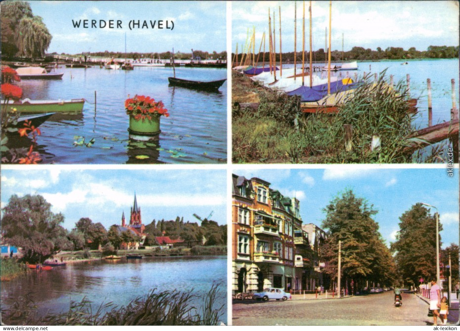 Werder (Havel) Havel, Hafen, Panorama-Ansicht 1972 - Werder