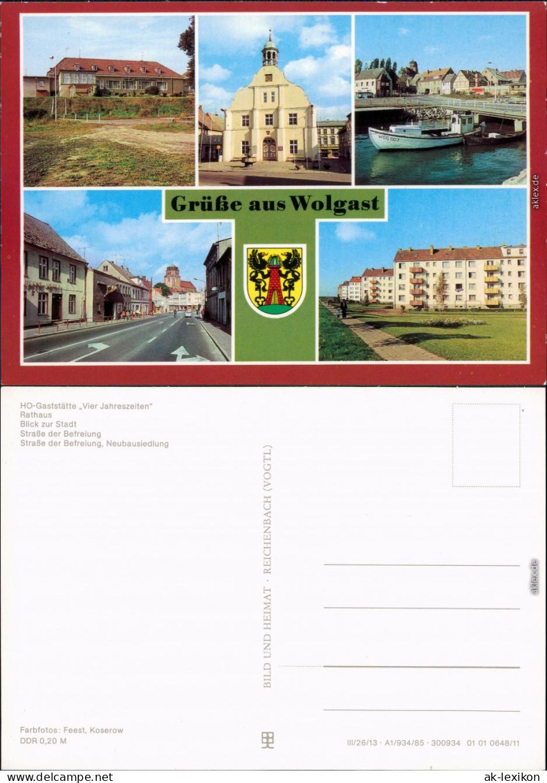 Wolgast HO-Gaststätte  Rathaus Stadt, Straße Der Befreiung, Neubausiedlung 1985 - Wolgast