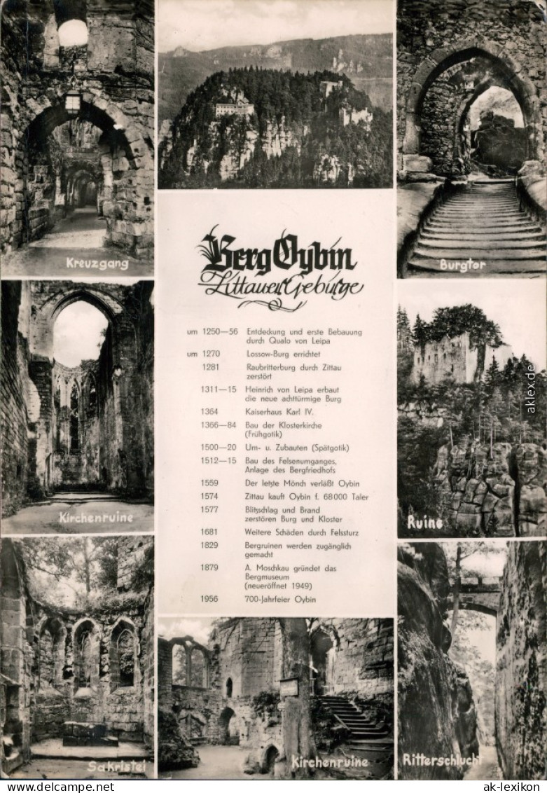 Oybin Berg   Kreuzgang, Überblick,   Kirchenruine, Runine, Sakristei  1960 - Oybin