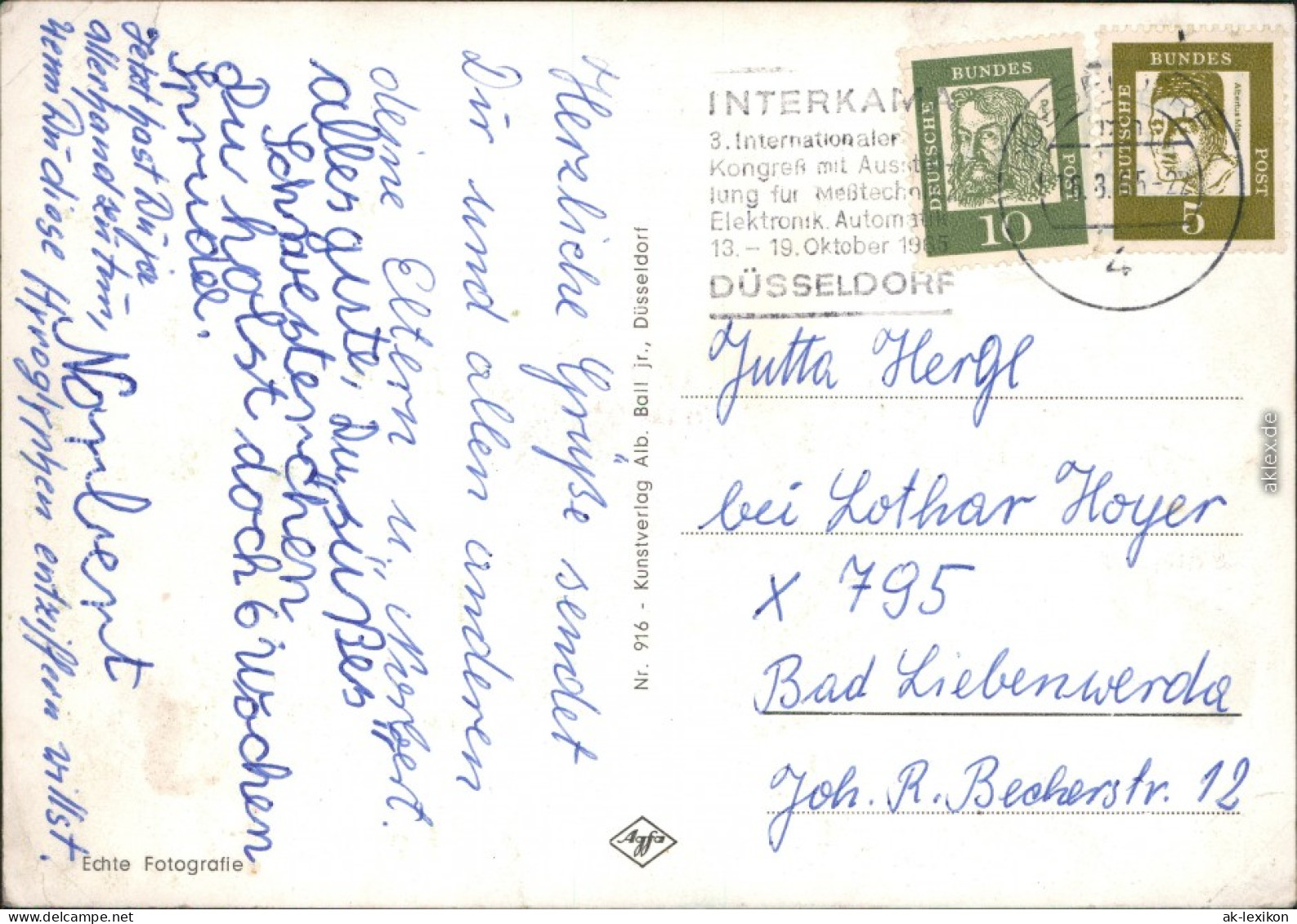 Ansichtskarte Düsseldorf Interkama-Kongreß 1965 - Duesseldorf