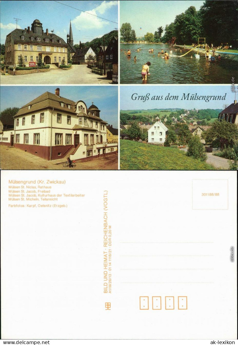 Mülsengrund Rathaus, Freibad, Kulturhaus Der Textilarbeiter, Teilansicht 1988 - Andere & Zonder Classificatie