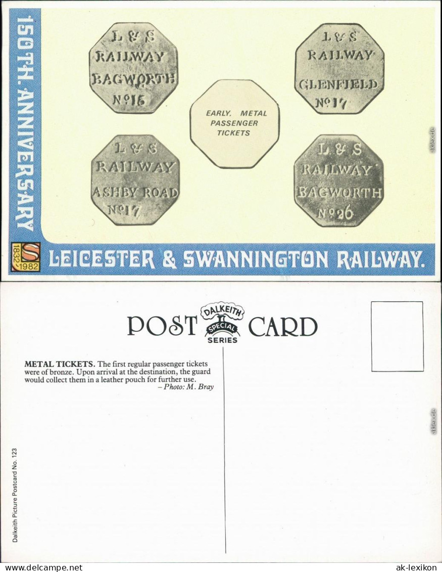 100 Jahre Leicester &amp; Swannington Railway Ansichtskarte 1982 - Zonder Classificatie
