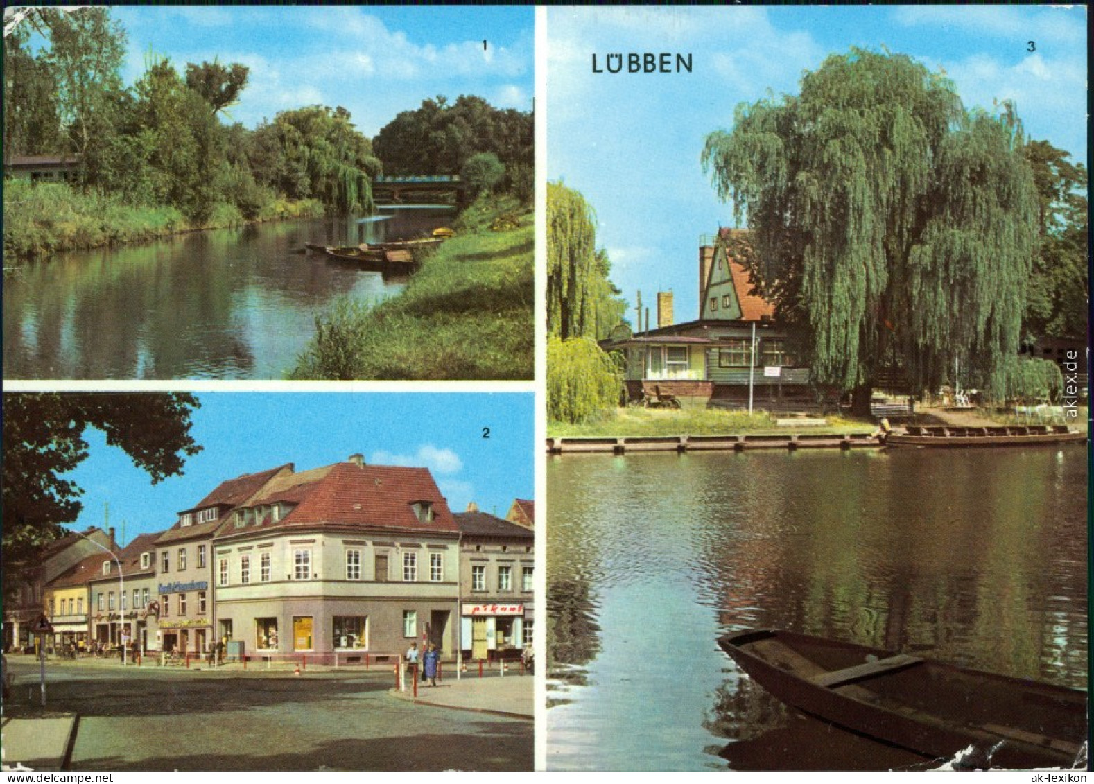 Ansichtskarte Lübben (Spreewald) Lubin  Spree, Breite Straße, Strandcafé 1980 - Lübben (Spreewald)