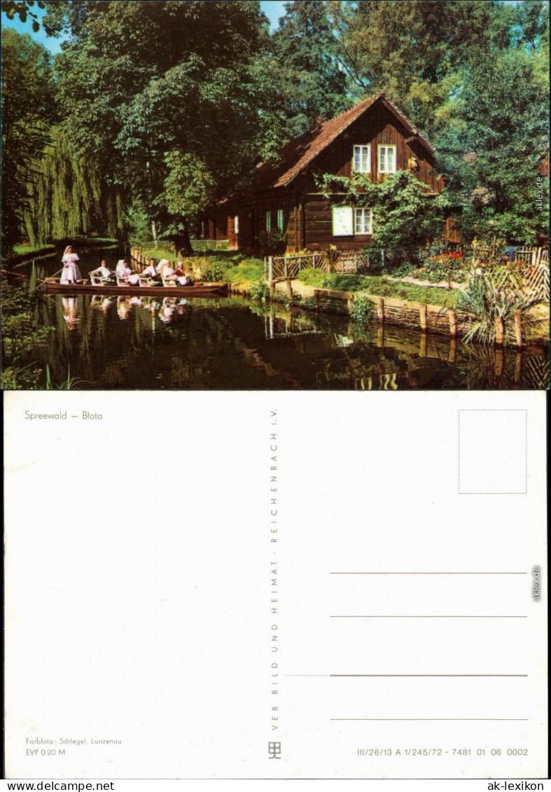 Lübbenau (Spreewald) Spreewaldkahn Traditionell Wendische-Trachten   Drauf 1972 - Luebbenau