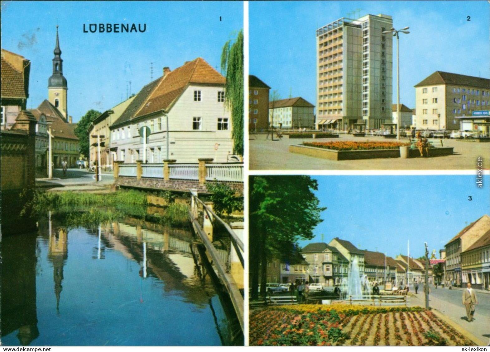 Lübbenau (Spreewald  Hafeneck, 2. Neustadt - Roter Platz, 3. Hauptstraße 1972 - Luebbenau