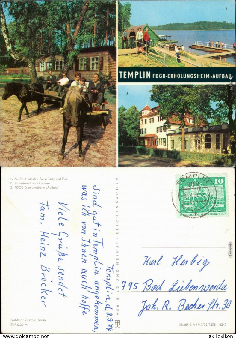 Templin 1. Ausfahrt Mit Den Ponys Lissy Und Fips, 2. Badestrand   Lübbesee 1974 - Templin