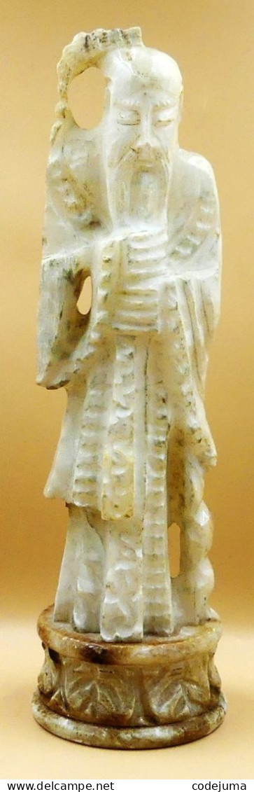 Statue Sage Chinois En Albâtre - Arte Asiatica