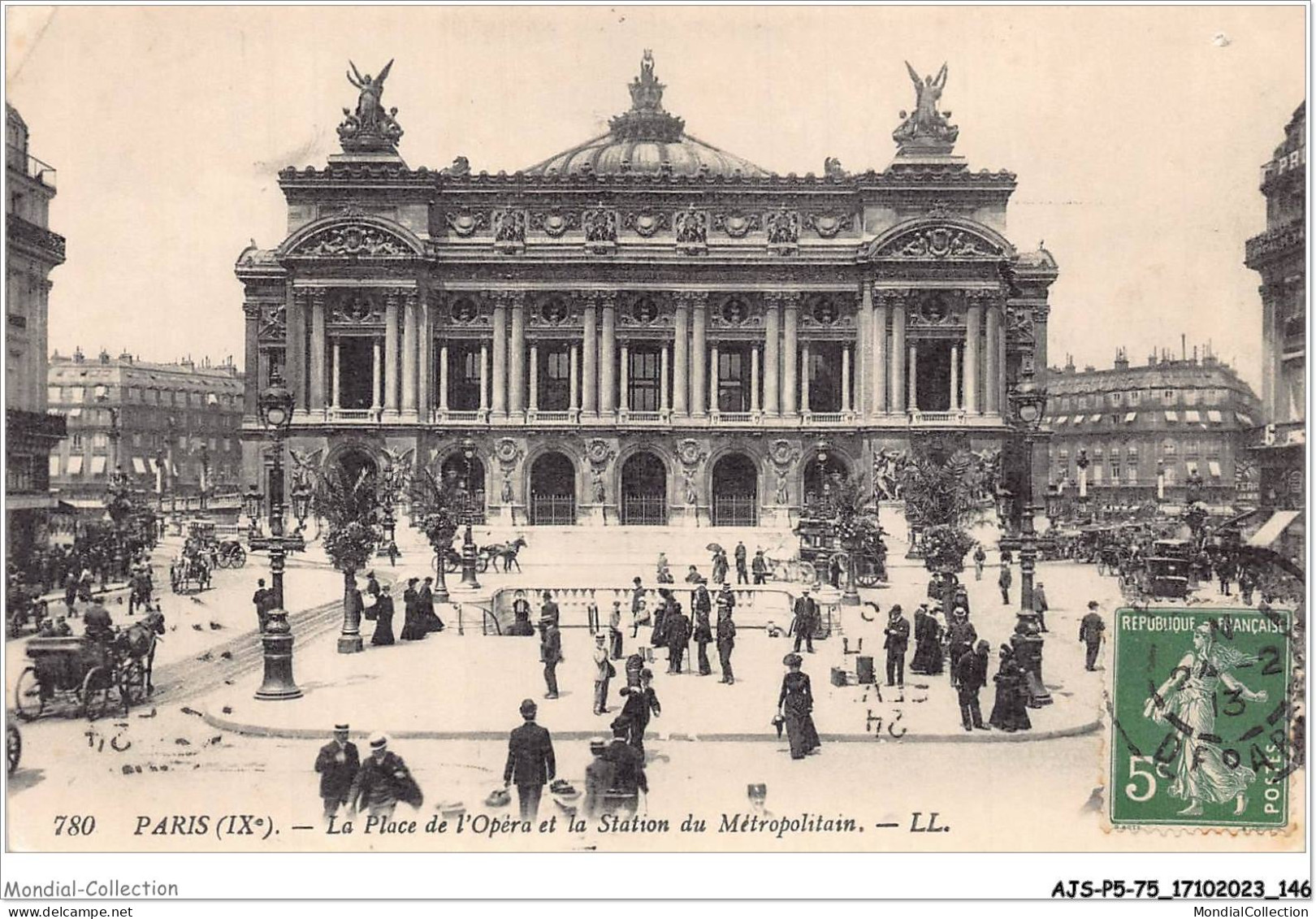 AJSP5-75-0477 - PARIS - La Place De L'opéra Et La Station Du Métropolitain - Places, Squares