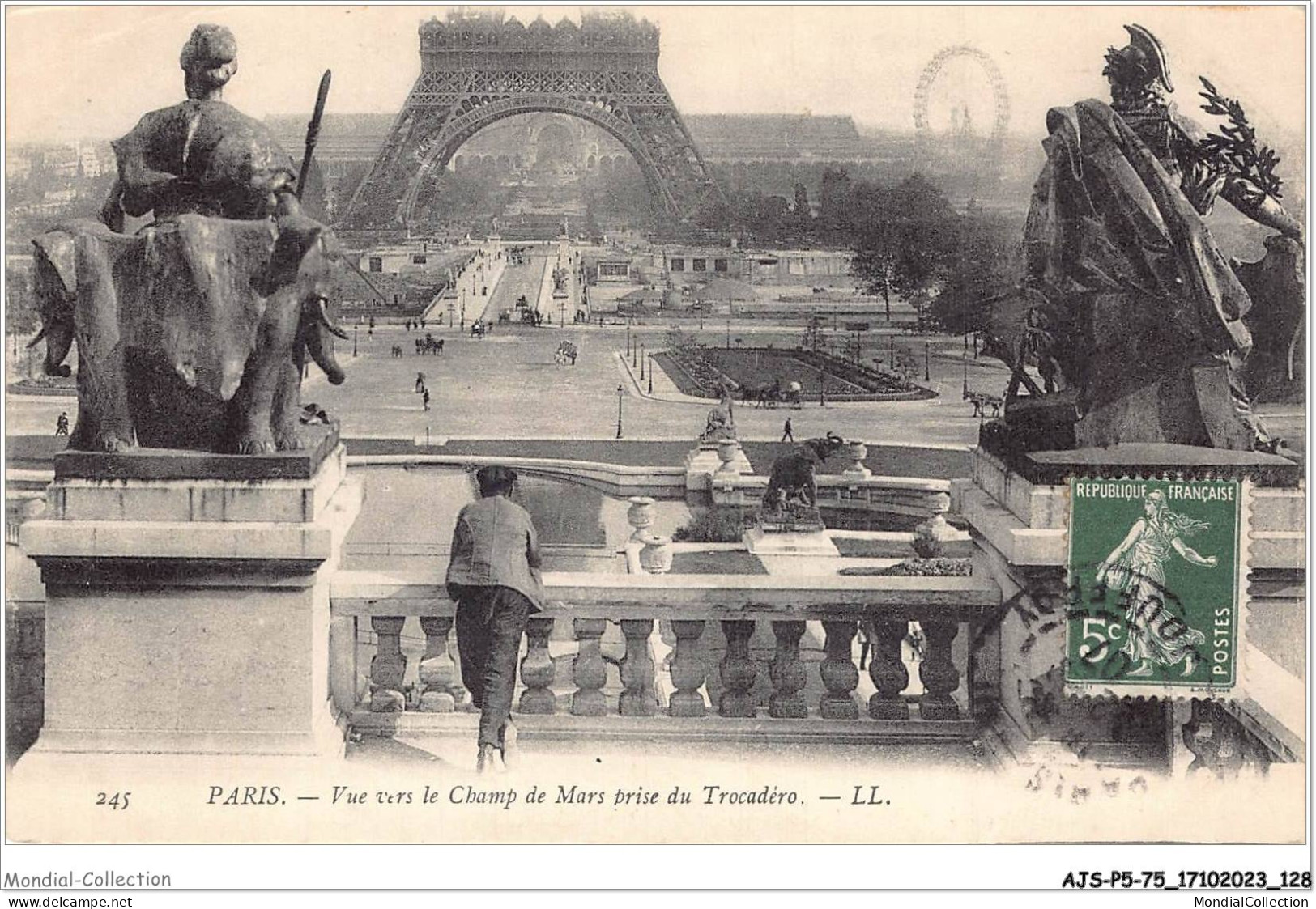 AJSP5-75-0468 - PARIS - Vue Vers Le Champ De Mars Prise Du Trocadéro - Champs-Elysées