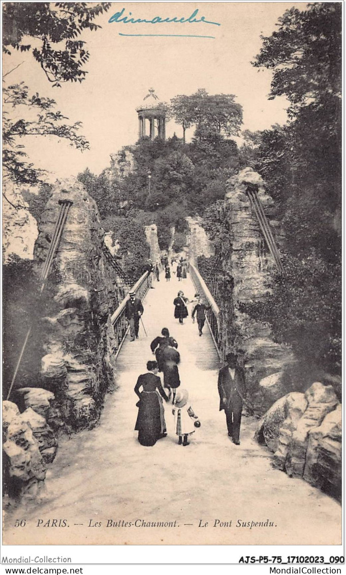 AJSP5-75-0449 - PARIS - Les Buttes-chaumont - Le Pont Suspendu - Ponts