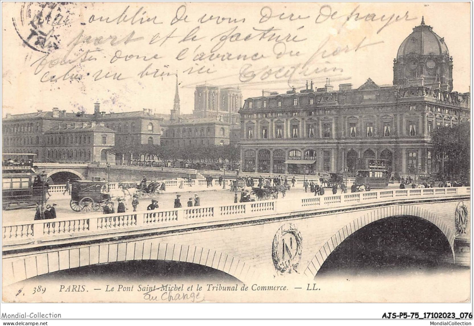 AJSP5-75-0442 - PARIS - Le Pont Saint-michel Et Le Tribunal De Commerce - Brücken