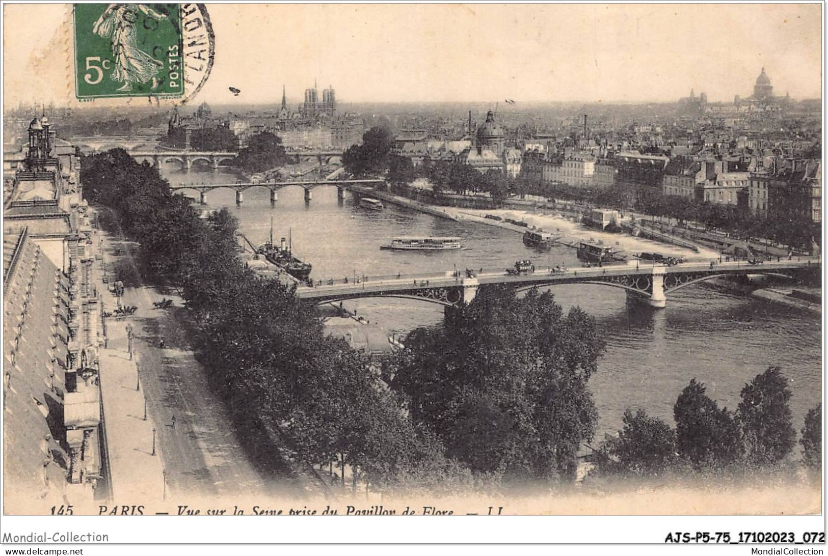 AJSP5-75-0440 - PARIS - Vue Sur La Seine Prise Du Pavillon De Flore - La Seine Et Ses Bords