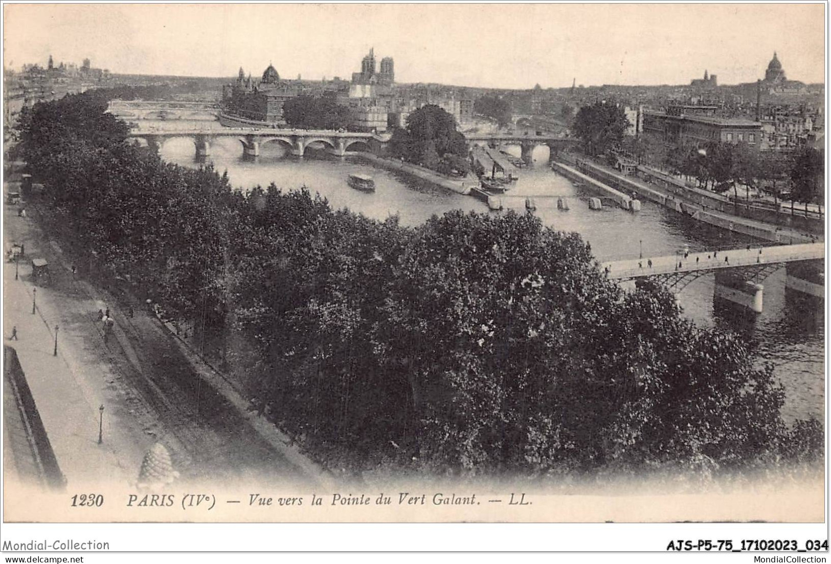 AJSP5-75-0421 - PARIS - Vue Vers La Pointe Du Vert Galant - De Seine En Haar Oevers