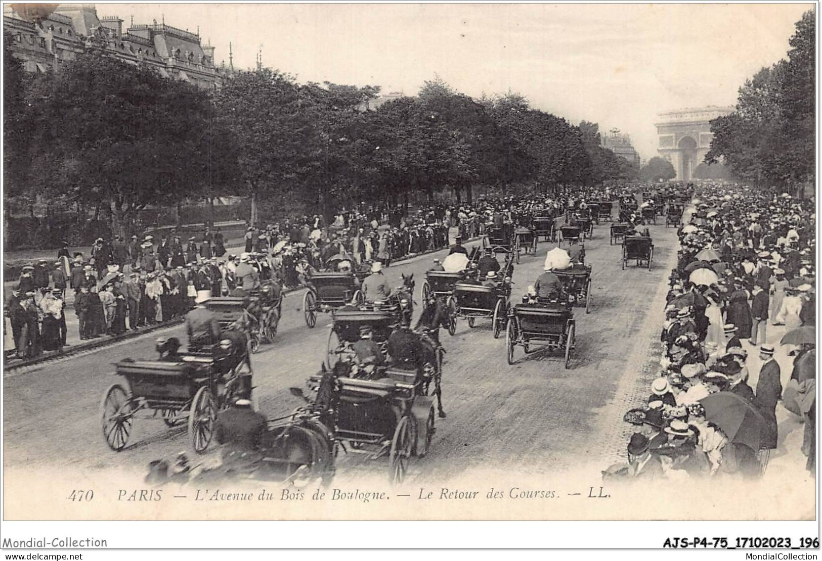 AJSP4-75-0401 - PARIS - L'avenue Du Bois De Boulogne - Le Retour Des Courses - Places, Squares