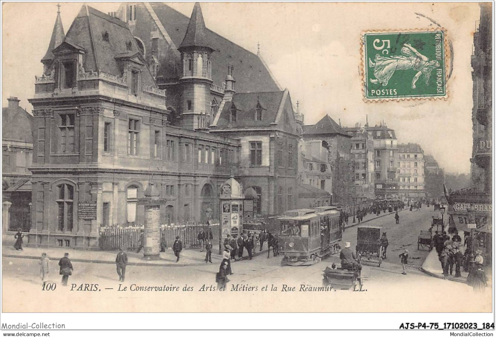 AJSP4-75-0395 - PARIS - Le Conservatoire Des Arts Et Métiers Et La Rue Reaumur - Petits Métiers à Paris