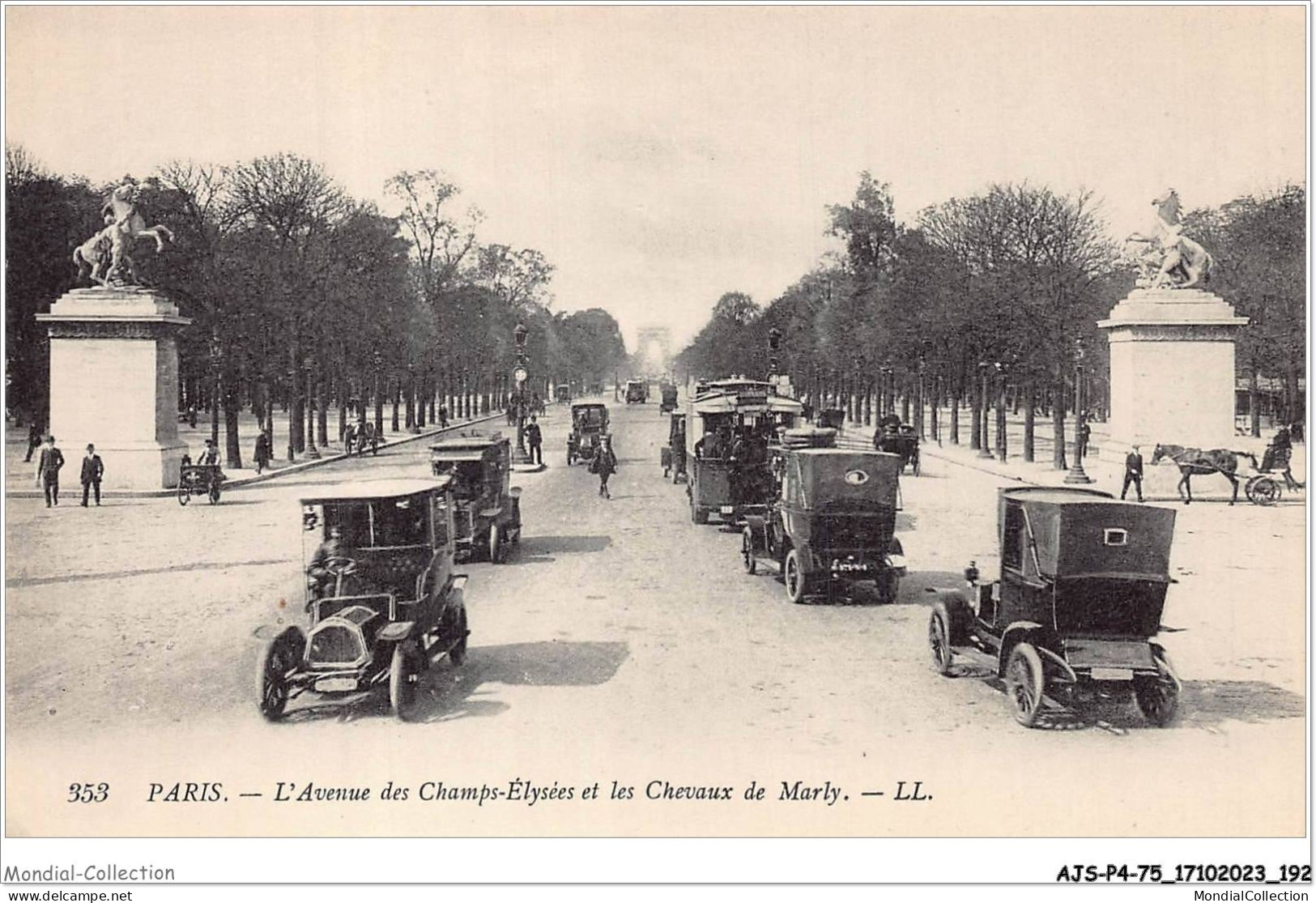 AJSP4-75-0399 - PARIS - L'avenue Des Champs-élysées Et Les Chevaux De Marly - Champs-Elysées