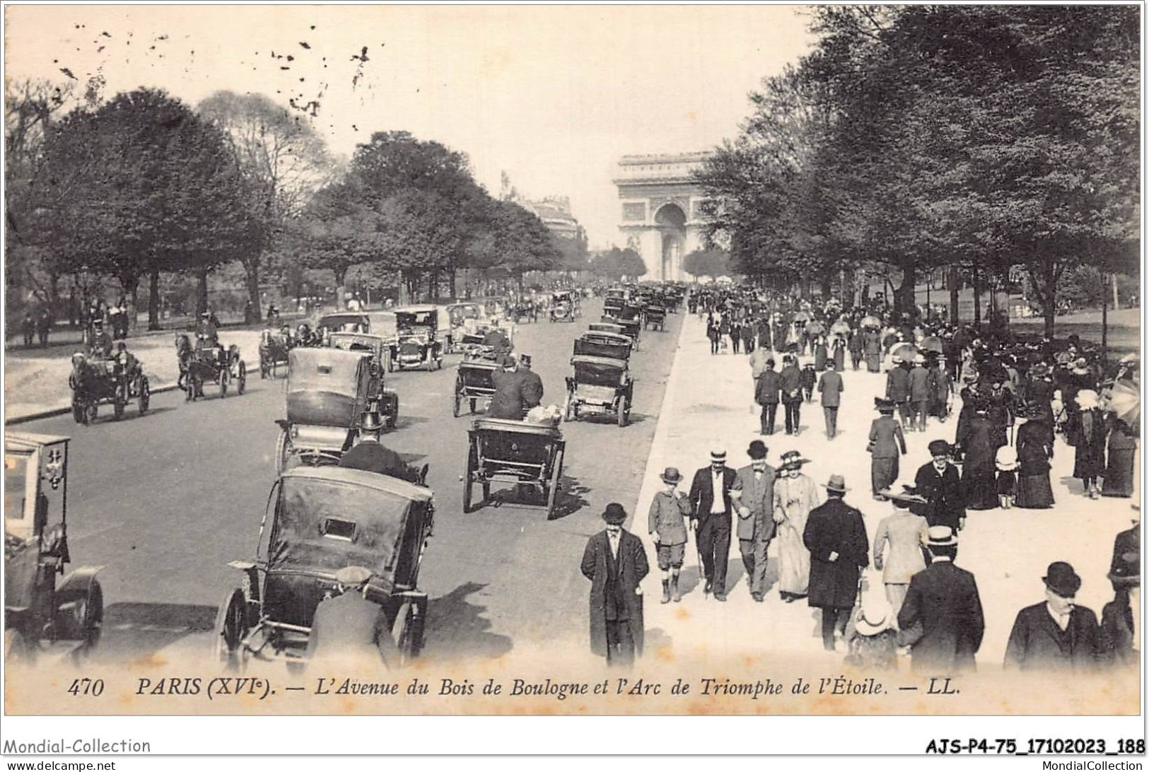 AJSP4-75-0397 - PARIS - L'avenue Du Bois De Boulogne Et L'arc De Triomphe De L'étoile - Arc De Triomphe